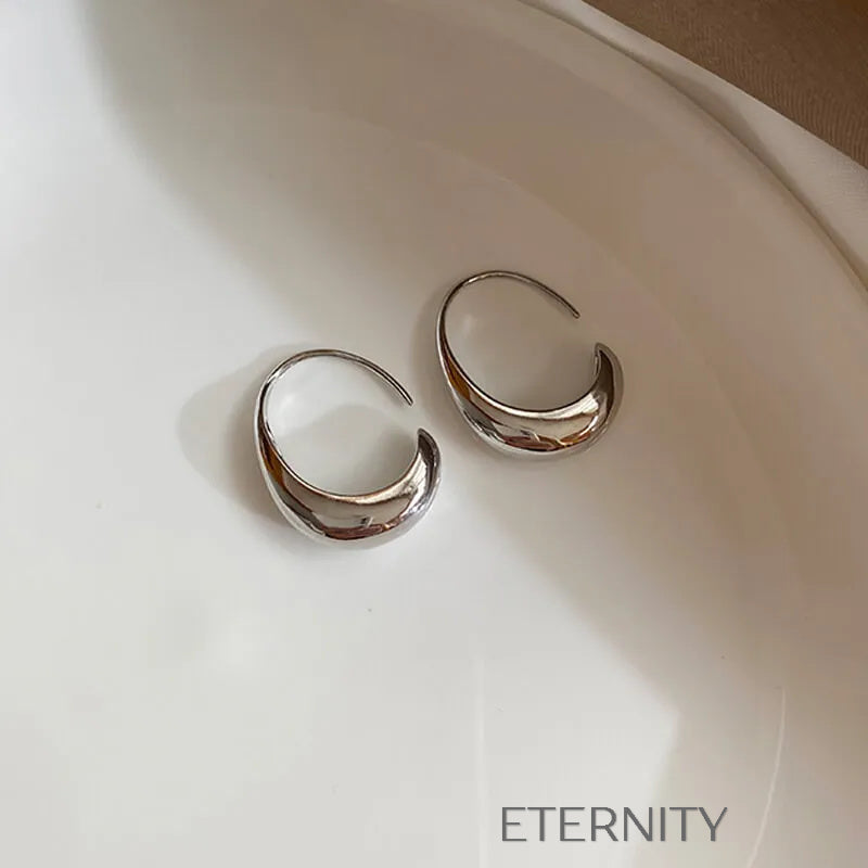 Zarcillos de Aro Gota Gruesa  Zarcillos Dorado Unica Acero Inoxidable  ETERNITY