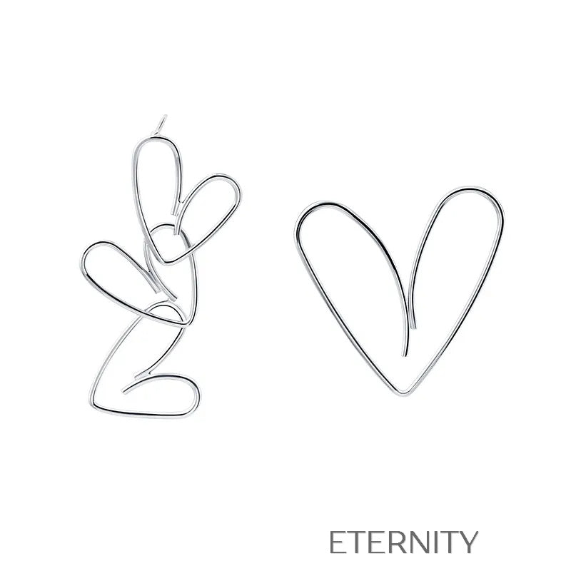 Zarcillos Linear Heart  Zarcillos Dorado Unica Acero Inoxidable  ETERNITY