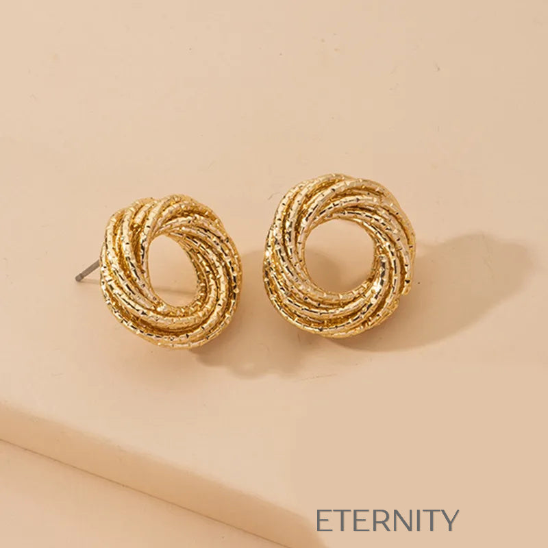 Zarcillos Eternal Knot Dorados  Zarcillos Dorado Unica Acero Inoxidable  ETERNITY