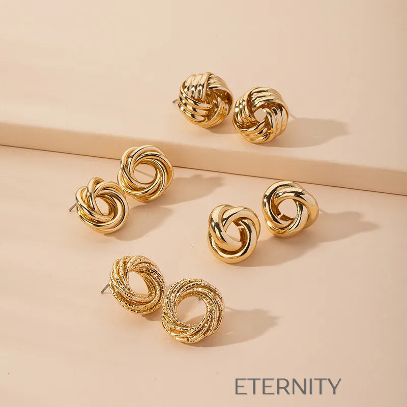 Zarcillos Eternal Knot Dorados  Zarcillos Dorado Unica Acero Inoxidable  ETERNITY