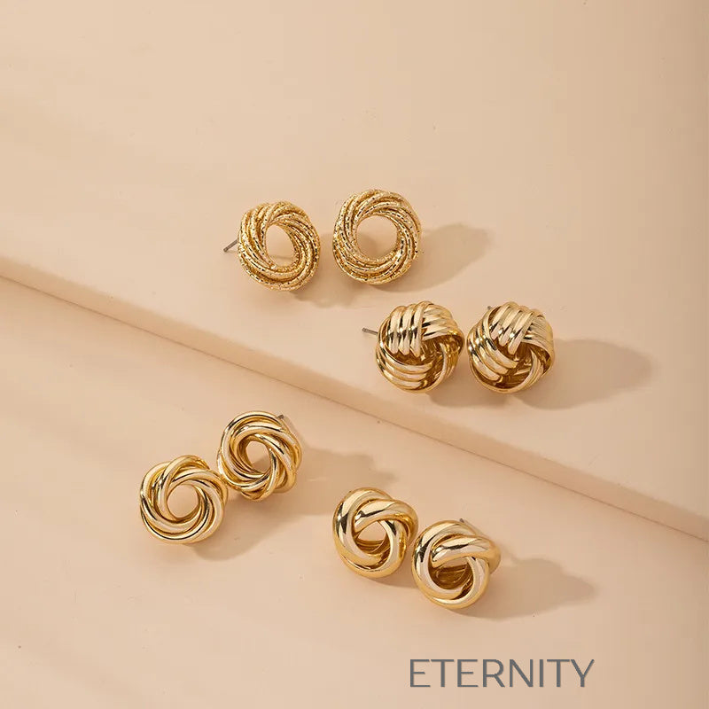 Zarcillos Eternal Knot Dorados  Zarcillos Dorado Unica Acero Inoxidable  ETERNITY