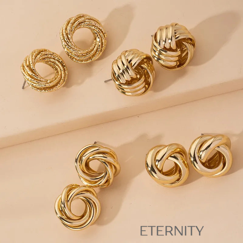 Zarcillos Eternal Knot Dorados  Zarcillos Dorado Unica Acero Inoxidable  ETERNITY