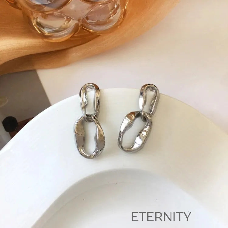 Zarcillos Interlock Link  Zarcillos Dorado Unica Acero Inoxidable  ETERNITY