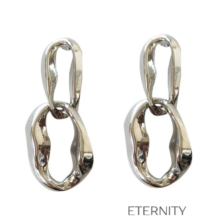 Zarcillos Interlock Link  Zarcillos Dorado Unica Acero Inoxidable  ETERNITY