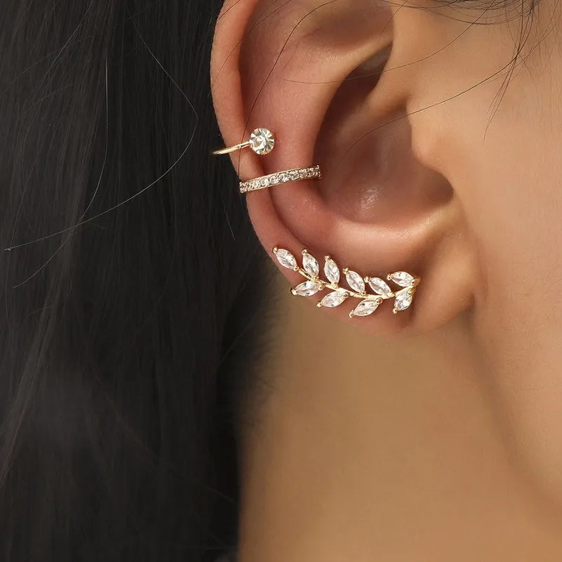 Zarcillos "Botanical Cuff" ETERNITY - Ear Climbers y Cuffs con Cristales