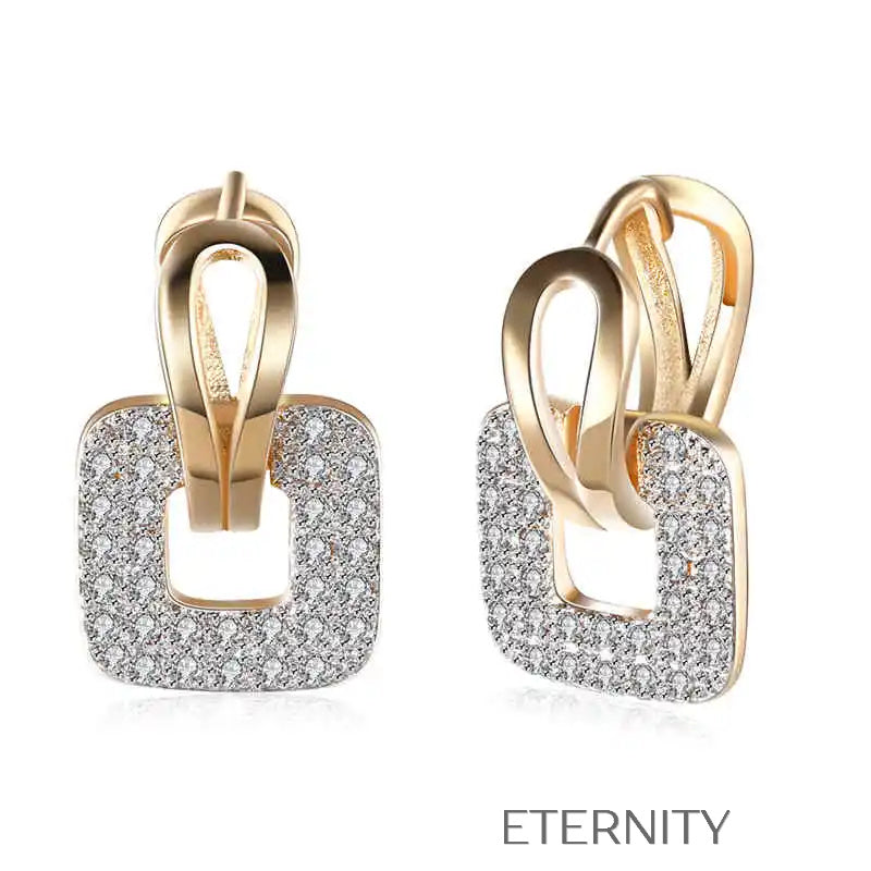 Zarcillos Geometric Sparkle  Zarcillos Dorado Unica Acero Inoxidable  ETERNITY