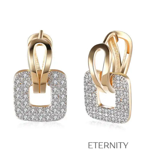 Zarcillos Geometric Sparkle  Zarcillos Dorado Unica Acero Inoxidable  ETERNITY