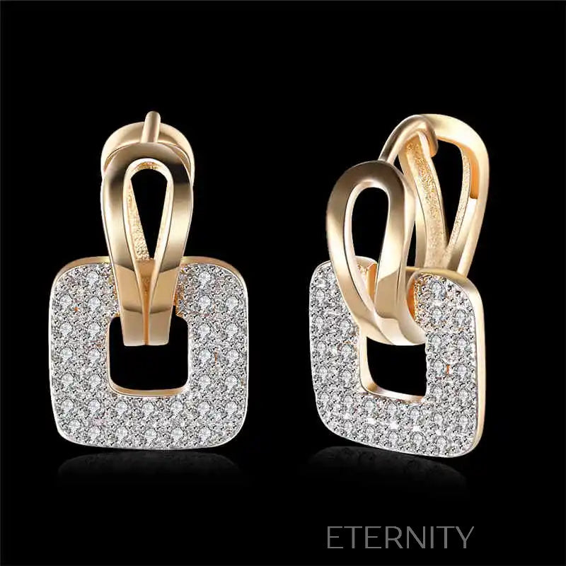 Zarcillos Geometric Sparkle  Zarcillos Dorado Unica Acero Inoxidable  ETERNITY