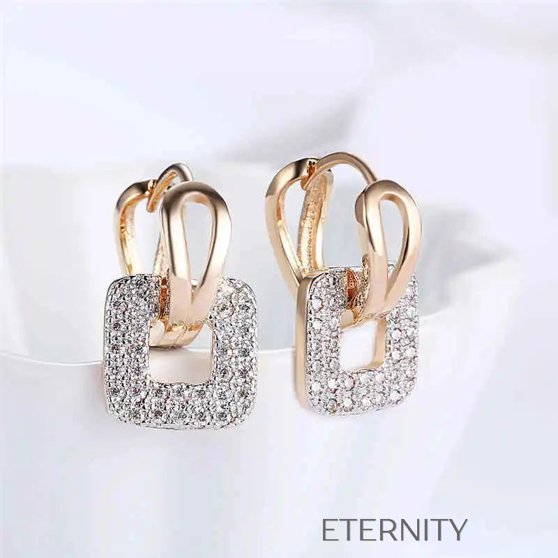 Zarcillos Geometric Sparkle  Zarcillos Dorado Unica Acero Inoxidable  ETERNITY