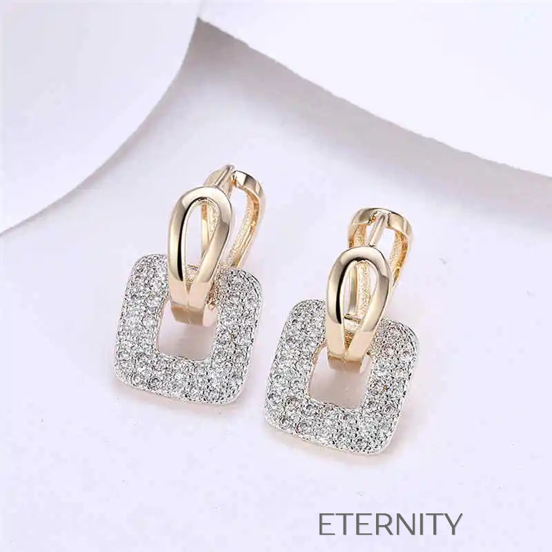 Zarcillos Geometric Sparkle  Zarcillos Dorado Unica Acero Inoxidable  ETERNITY