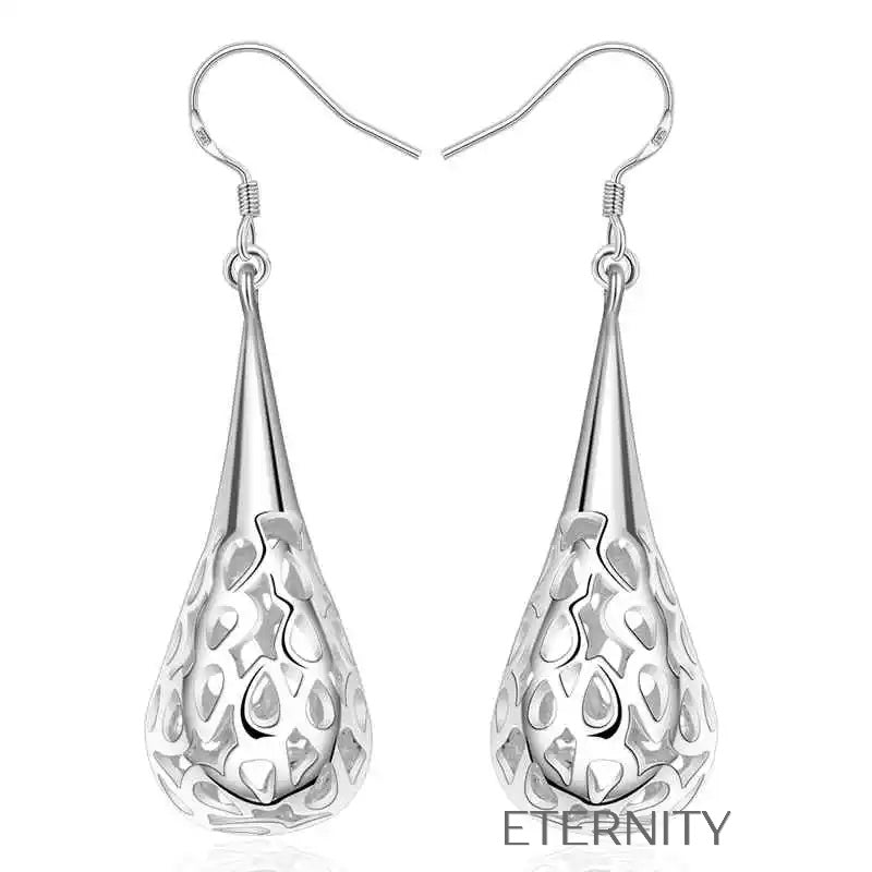 Zarcillos Filigree Drop Plateados  Zarcillos Plateado Unica Acero Inoxidable  ETERNITY