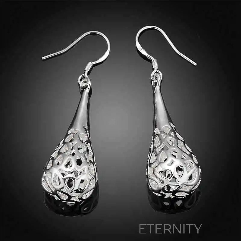 Zarcillos Filigree Drop Plateados  Zarcillos Plateado Unica Acero Inoxidable  ETERNITY