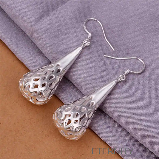 Zarcillos Filigree Drop Plateados  Zarcillos Plateado Unica Acero Inoxidable  ETERNITY