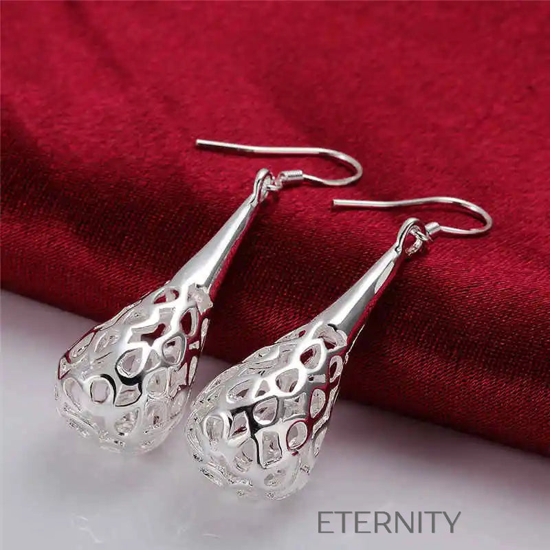 Zarcillos Filigree Drop Plateados  Zarcillos Plateado Unica Acero Inoxidable  ETERNITY