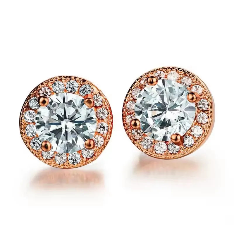 Zarcillos "Crystal Glow" ETERNITY - Zirconias Oro y Plata