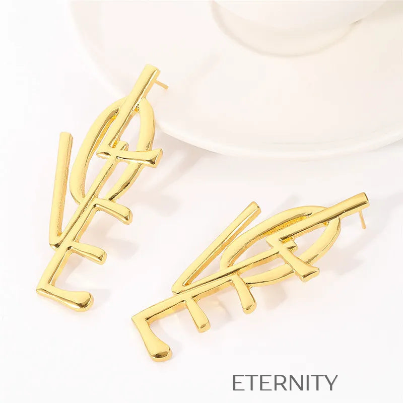 Zarcillos LOVE Maxi Pendientes  Zarcillos Dorado Unica Acero Inoxidable  ETERNITY
