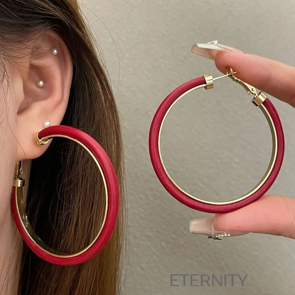 Zarcillos de Aro Stellar Hoops con Cristales  Zarcillos Negro Unica Acero Inoxidable  ETERNITY