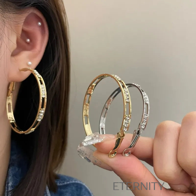 Zarcillos Stellar Hoops de Oro y Plata con Cristales  Zarcillos Dorado Unica Acero Inoxidable  ETERNITY