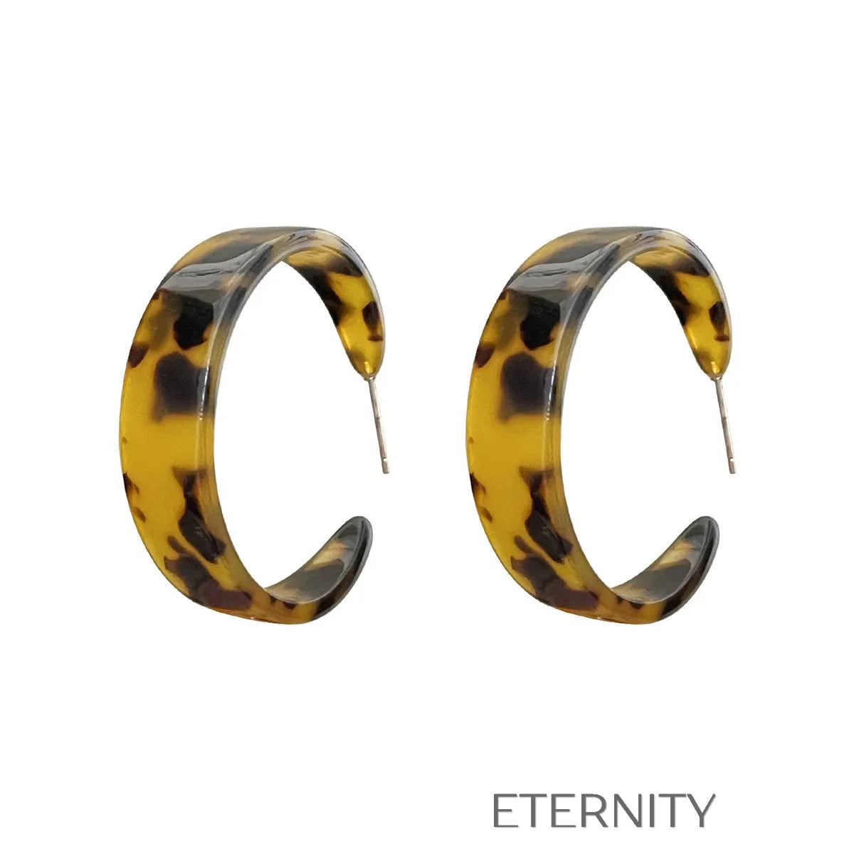 Zarcillos de Argolla en Resina Carey  Zarcillos Leopardo Unica Acero Inoxidable  ETERNITY