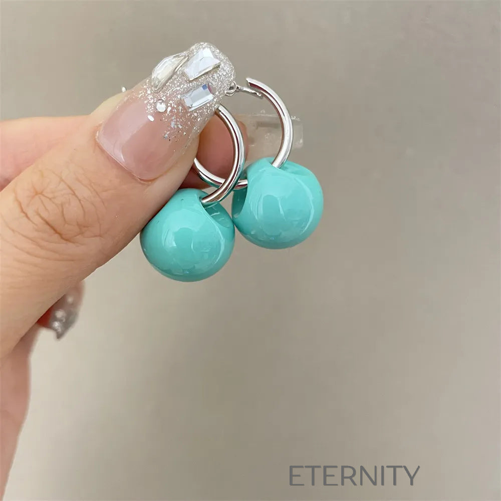 Zarcillos de Aro Luminous Bubble con Esferas de Colores y Base Plateada  Zarcillos Verde Unica Acero Inoxidable  ETERNITY
