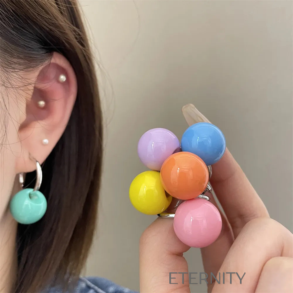 Zarcillos de Aro Luminous Bubble con Esferas de Colores y Base Plateada  Zarcillos Verde Unica Acero Inoxidable  ETERNITY