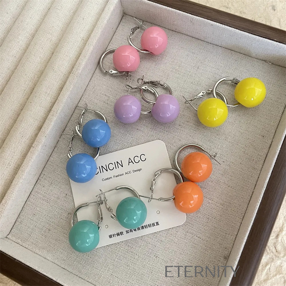Zarcillos de Aro Luminous Bubble con Esferas de Colores y Base Plateada  Zarcillos Verde Unica Acero Inoxidable  ETERNITY