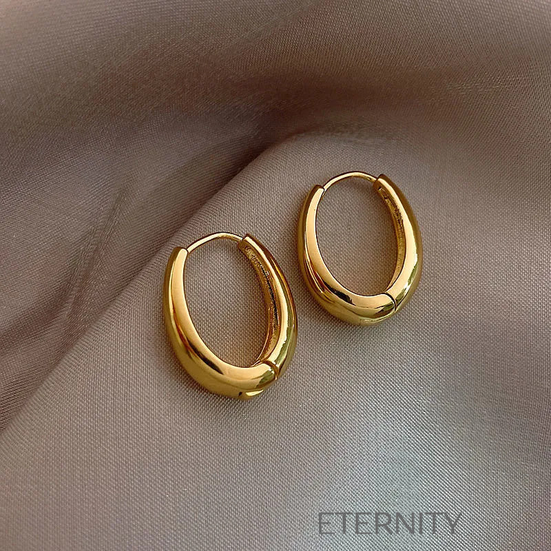 Zarcillos de Argolla Ancha con Textura de Malla Dorada  Zarcillos Dorado Unica Acero Inoxidable  ETERNITY