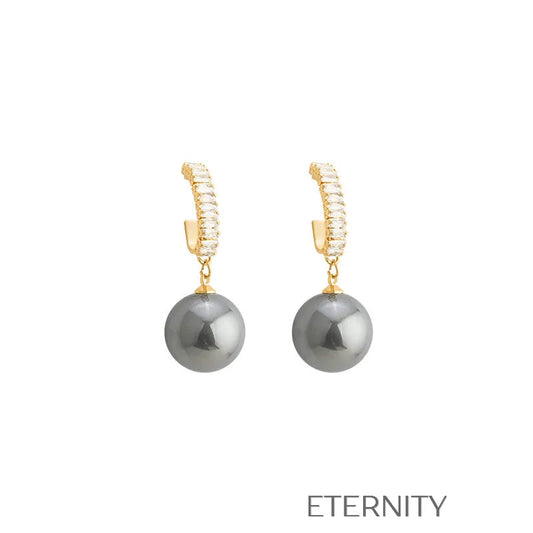Zarcillos Nacre Sparkle con Perlas  Zarcillos Champagne Perla Unica Acero Inoxidable  ETERNITY