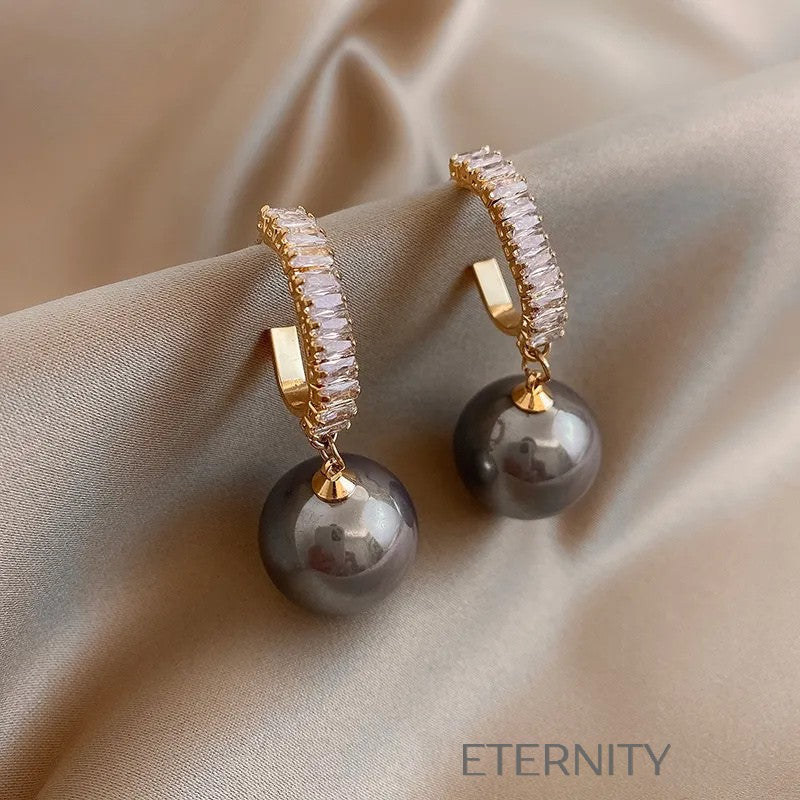 Zarcillos Nacre Sparkle con Perlas  Zarcillos Champagne Perla Unica Acero Inoxidable  ETERNITY