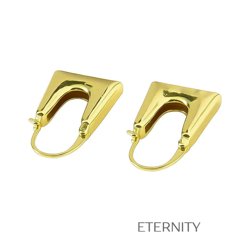 Zarcillos de Aro Geometric Arch con Diseño de Estribo Cuadrado  Zarcillos Dorado Unica Acero Inoxidable  ETERNITY