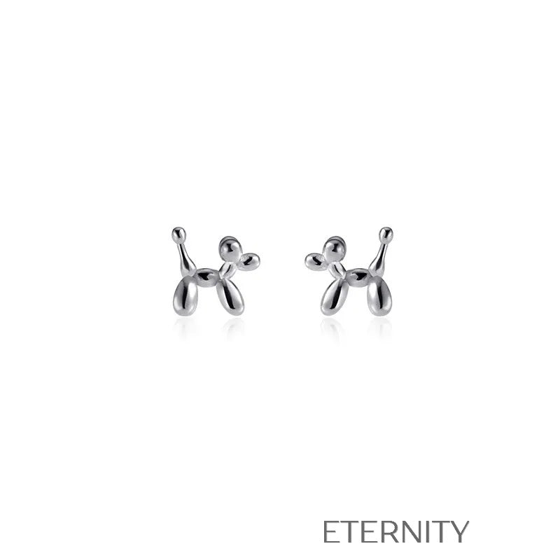 Zarcillos Balloon Poodle Minimalistas en Oro y Plata  Zarcillos Dorado Unica Acero Inoxidable  ETERNITY