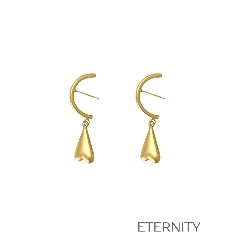 Zarcillos Liquid Heart en Gold y Silver  Zarcillos Dorado Unica Acero Inoxidable  ETERNITY