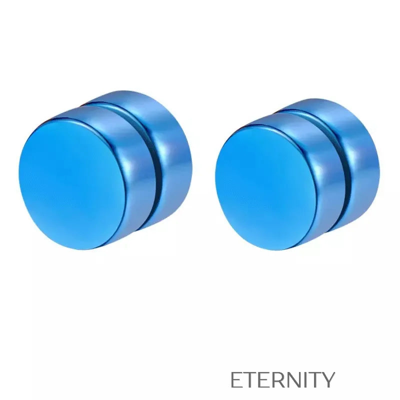 Zarcillos Magnéticos One Piece Minimalistas  Zarcillos Negro 6mm Acero Inoxidable  ETERNITY