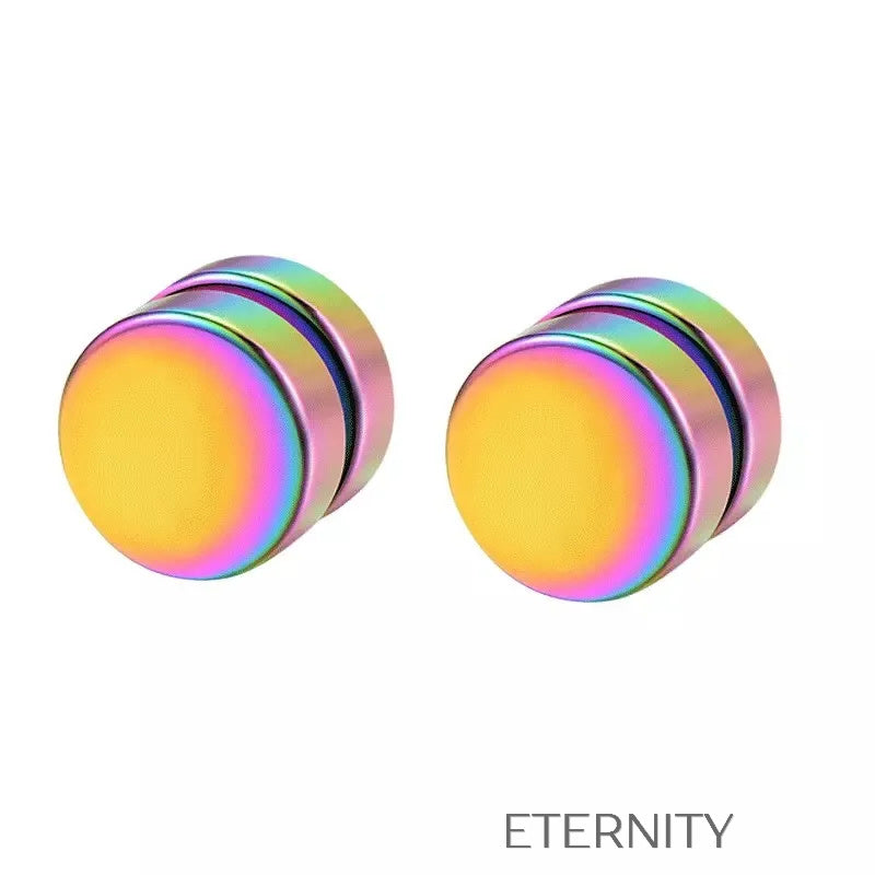 Zarcillos Magnéticos One Piece Minimalistas  Zarcillos Negro 6mm Acero Inoxidable  ETERNITY