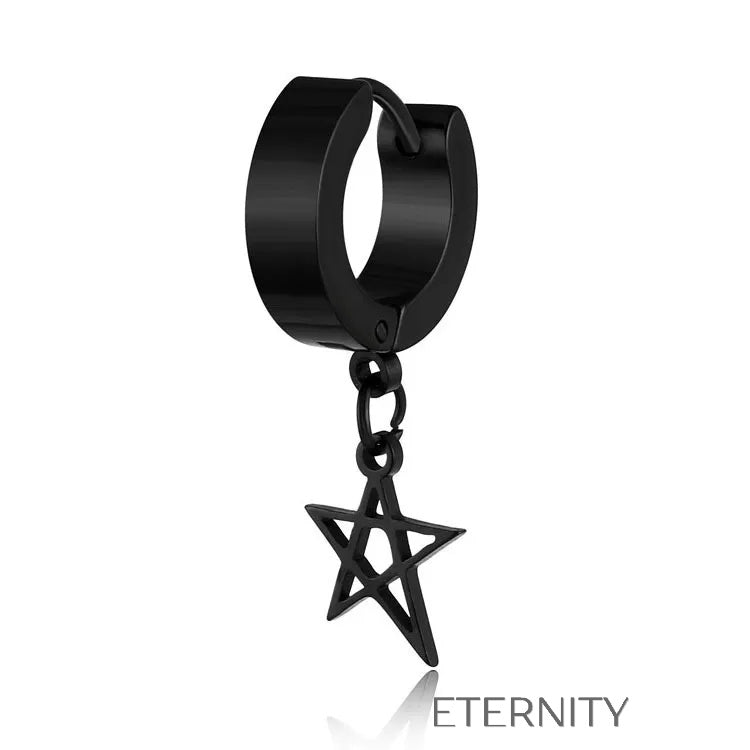 Zarcillos de Aro con Dije de Estrella  Zarcillos Negro Unica Acero Inoxidable  ETERNITY