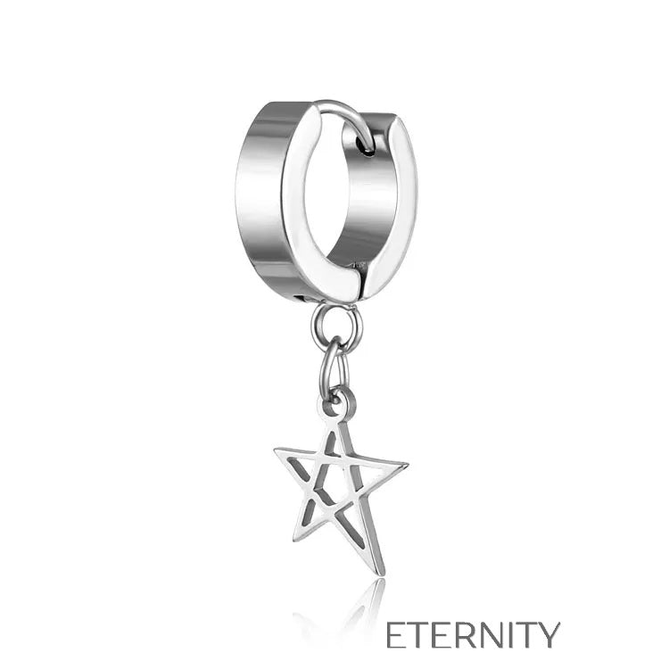 Zarcillos de Aro con Dije de Estrella  Zarcillos Negro Unica Acero Inoxidable  ETERNITY