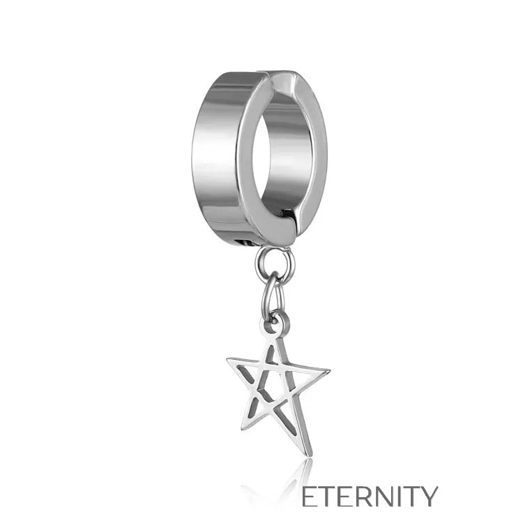 Zarcillos de Aro con Dije de Estrella  Zarcillos Negro Unica Acero Inoxidable  ETERNITY