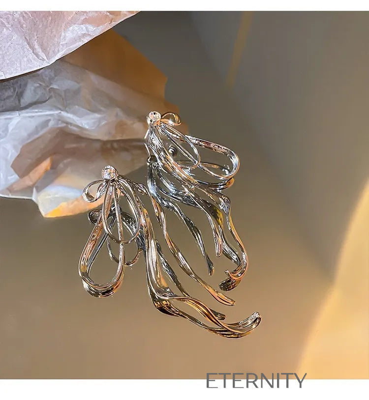 Aretes creativos multicapas modernos Zarcillos Plateado Unica Acero Inoxidable  ETERNITY