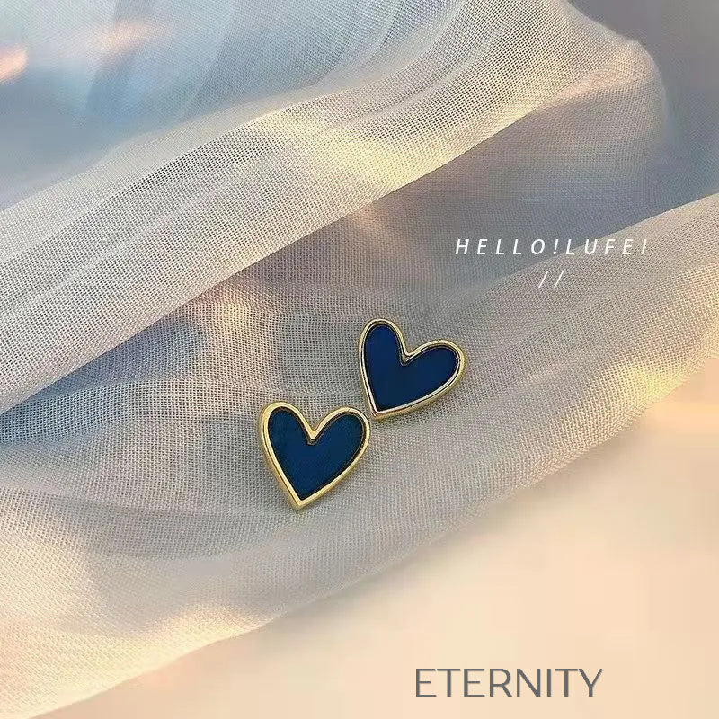 Zarcillos Corazón Azul  Zarcillos Azul Unica Acero Inoxidable  ETERNITY
