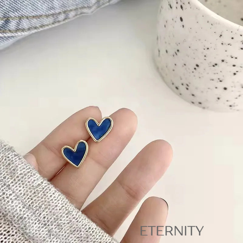 Zarcillos Corazón Azul  Zarcillos Azul Unica Acero Inoxidable  ETERNITY