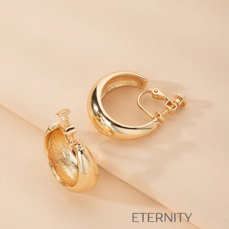 Zarcillos Glitz Hoop  Zarcillos Dorado Unica Acero Inoxidable  ETERNITY