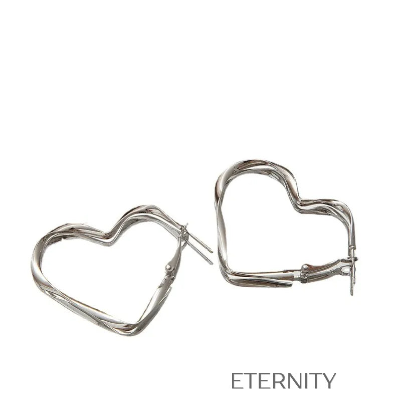 Zarcillos de Aro Ethereal Heart con Diseño Entrelazado y Acabado en Plata  Zarcillos Plateado Unica Acero Inoxidable  ETERNITY