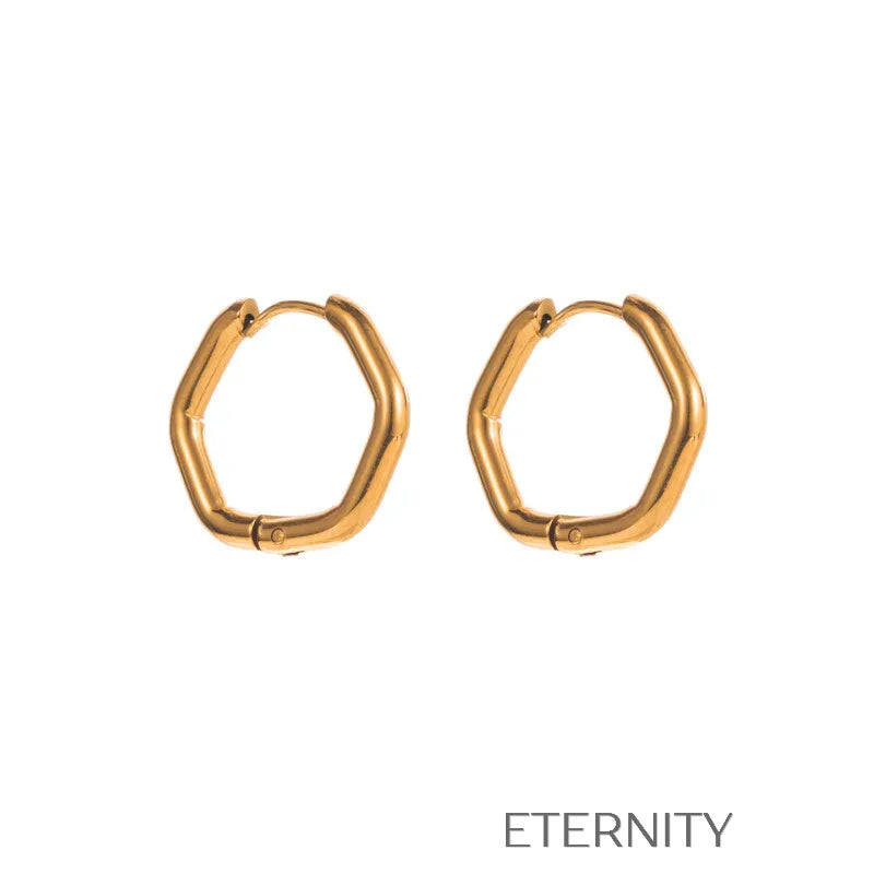 Zarcillos Geométricos Geometric Glam en Acero Inoxidable Dorado  Zarcillos Dorado Unica Acero Inoxidable  ETERNITY