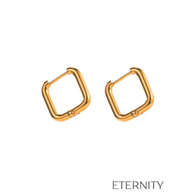 Zarcillos Geométricos Geometric Glam en Acero Inoxidable Dorado  Zarcillos Dorado Unica Acero Inoxidable  ETERNITY