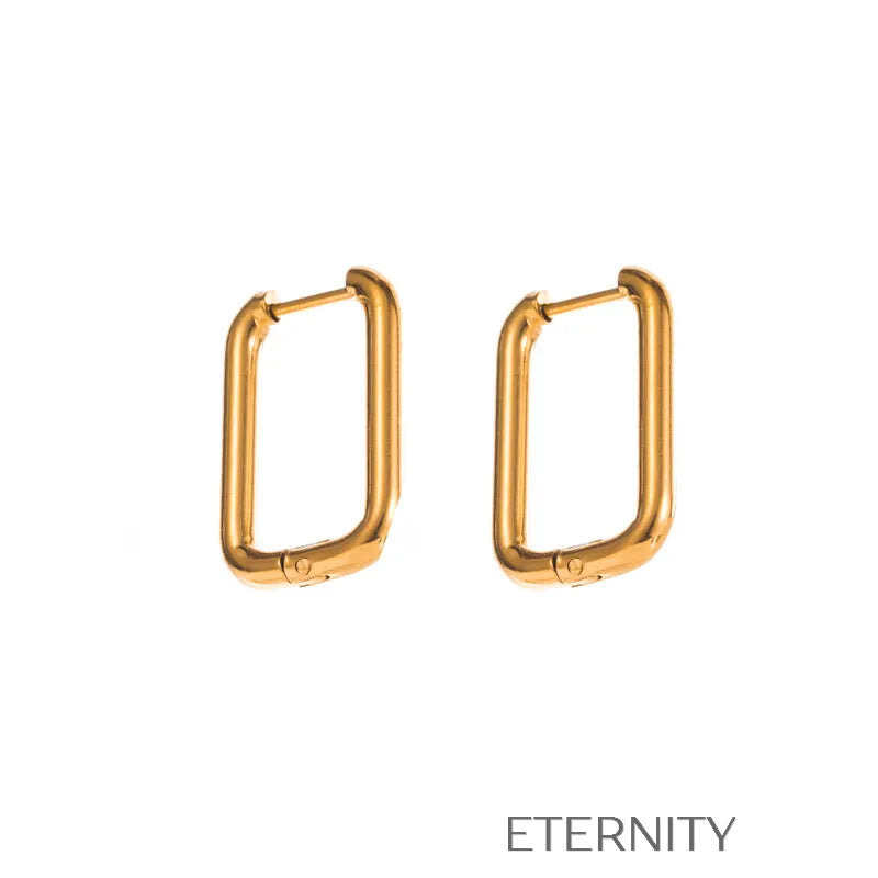 Zarcillos Geométricos Geometric Glam en Acero Inoxidable Dorado  Zarcillos Dorado Unica Acero Inoxidable  ETERNITY