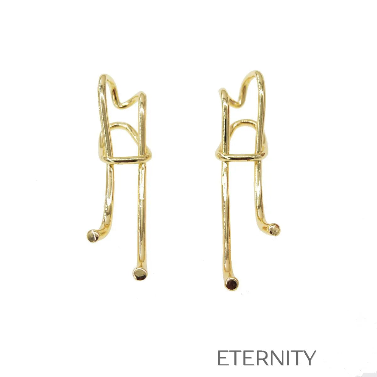 Zarcillos Eternal Knot de Diseño Arquitectónico en Oro y Plata  Zarcillos Dorado Unica Acero Inoxidable  ETERNITY