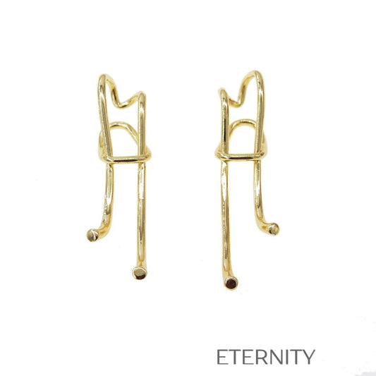Zarcillos Eternal Knot de Diseño Arquitectónico en Oro y Plata  Zarcillos Dorado Unica Acero Inoxidable  ETERNITY