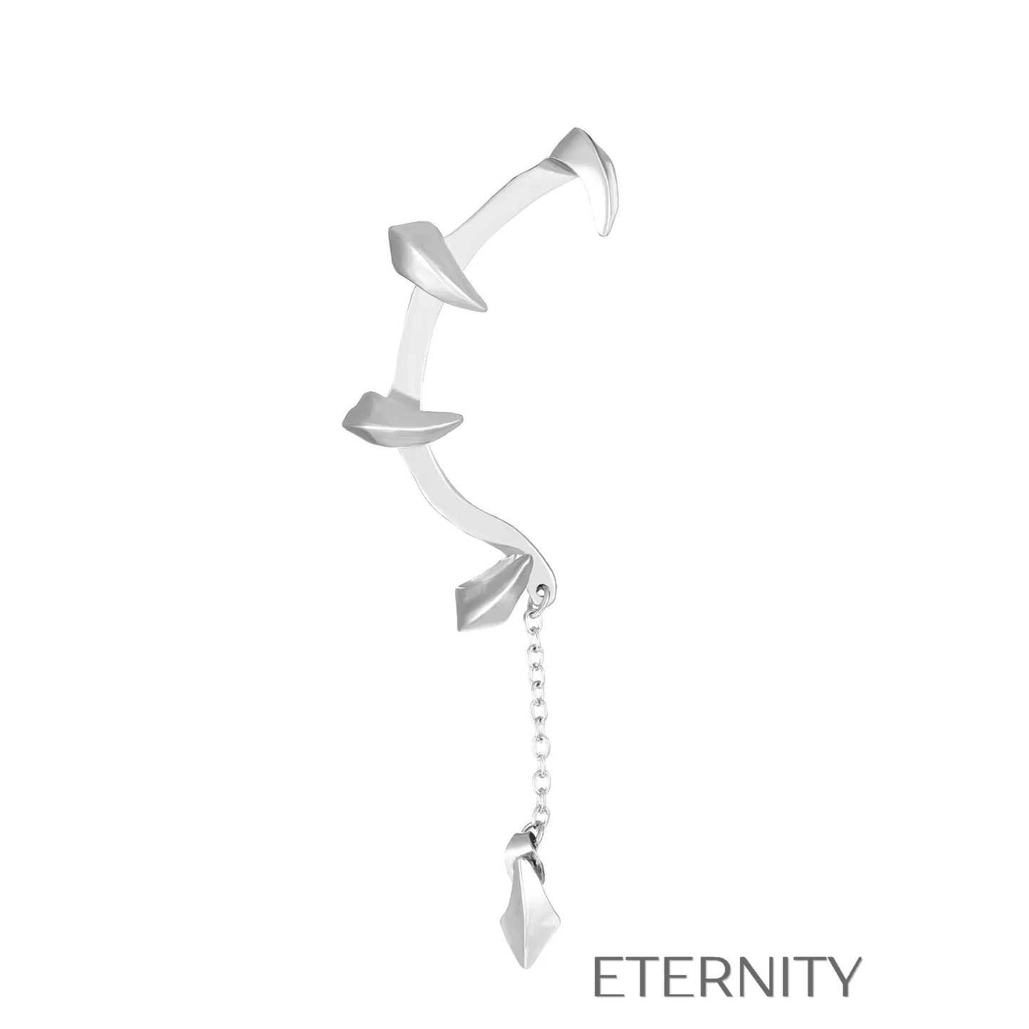 Ear cuff dorado con diseño artístico y arete geométrico Zarcillos Dorado Unica Acero Inoxidable  ETERNITY