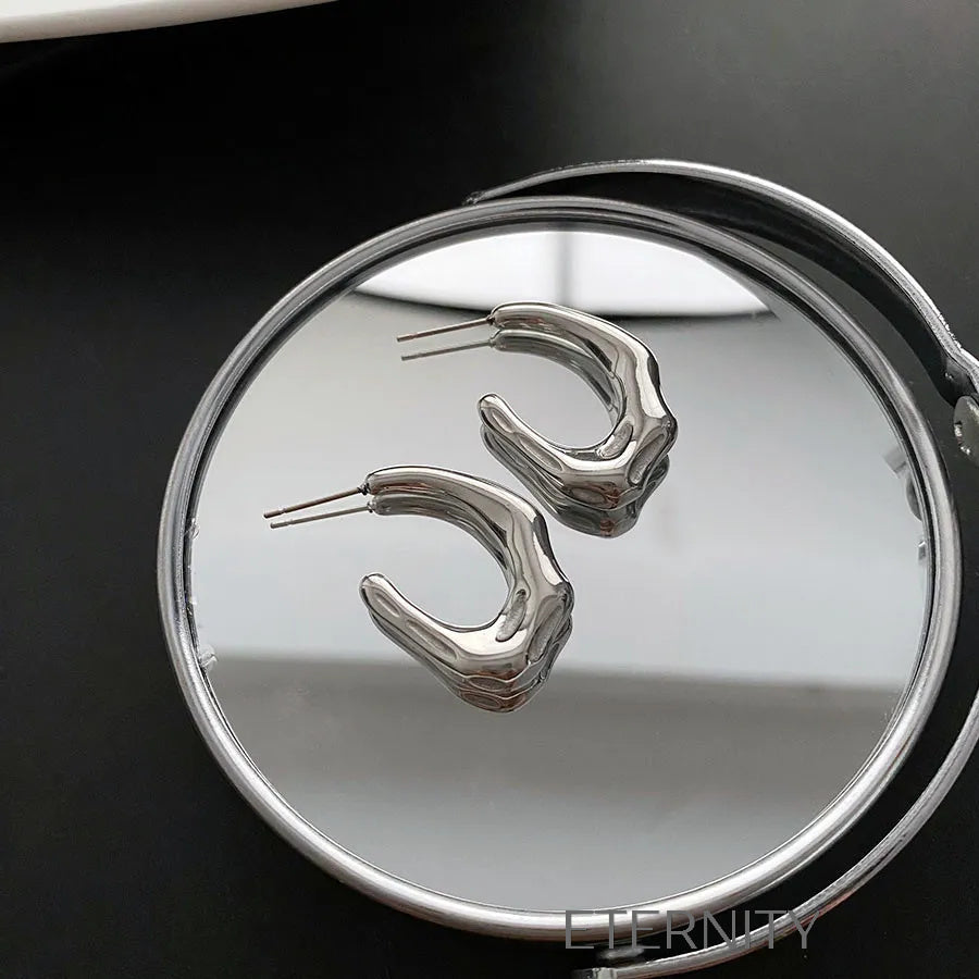 Zarcillos Liquid Hoops  Zarcillos Dorado Unica Acero Inoxidable  ETERNITY