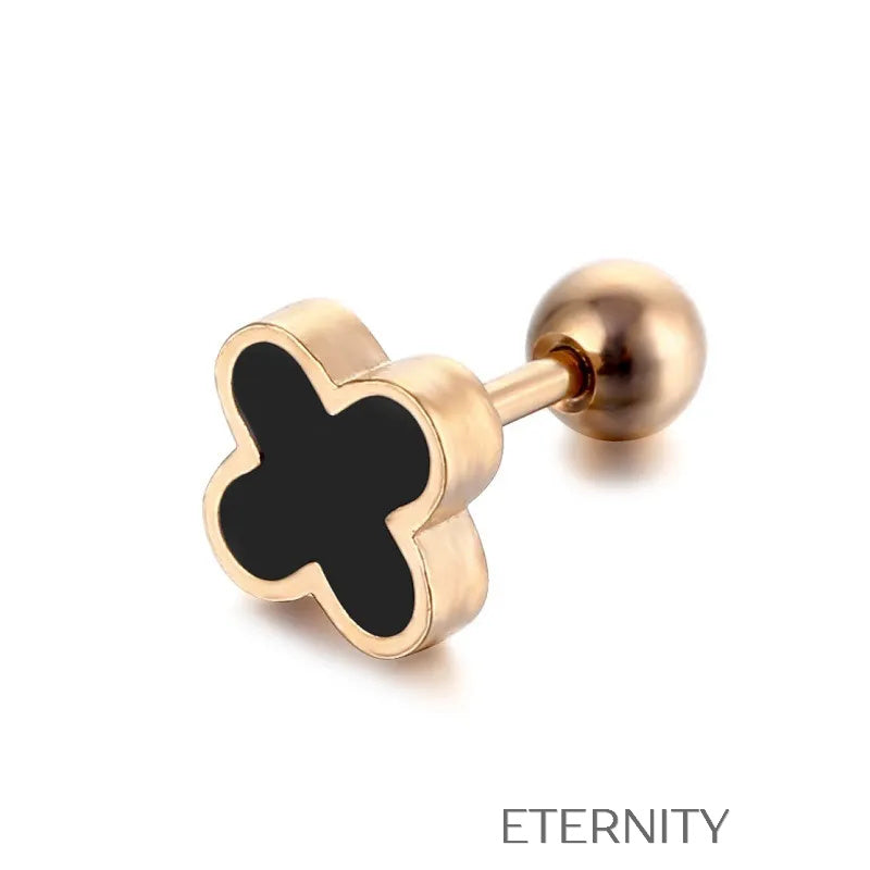 Piercing Midnight Disc Onix  Zarcillos Oro Rosa Unica Acero Inoxidable  ETERNITY